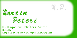 martin peteri business card